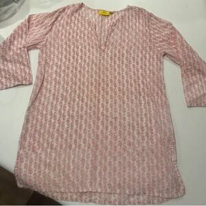 Roller Rabbit Pink Printed V-Neck Tunic